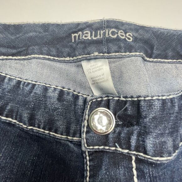 Maurices Denim Capris Heavy Stitch Embroidery Bling Pockets Women's Size 24 - Picture 15 of 16
